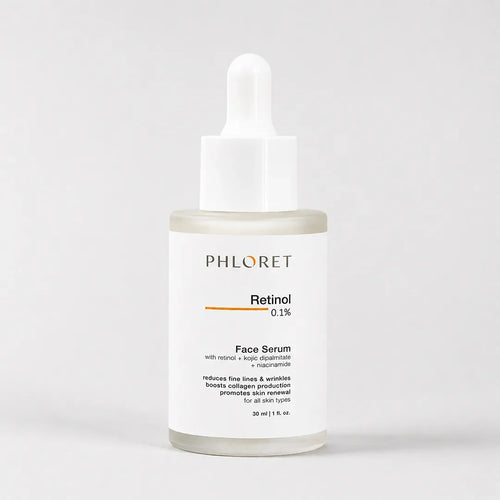 Phloret 0.3% Retinol Face Serum bottle with dropper
