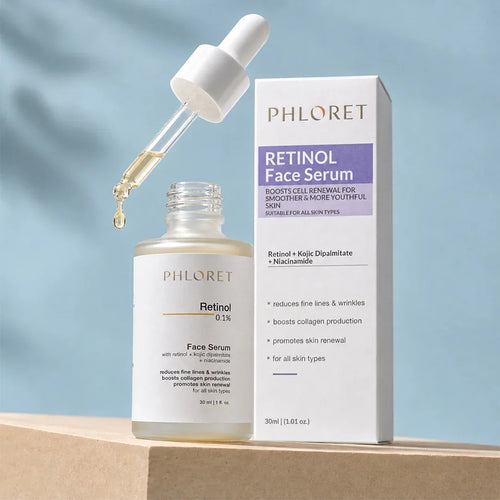 Phloret Retinol Face Serum key ingredients - retinol, peptides, squalene, gotu kola