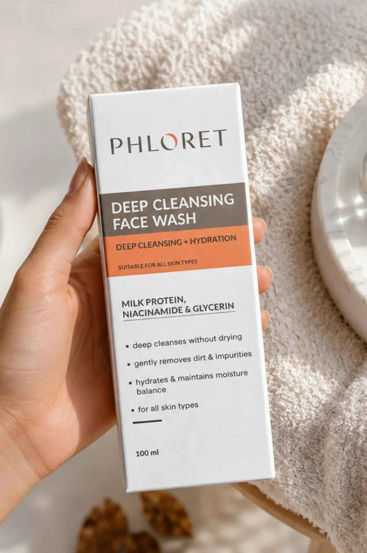 Phloret | Hyaluronic Acid Cream Face Wash for Dry, Sensitive Skin