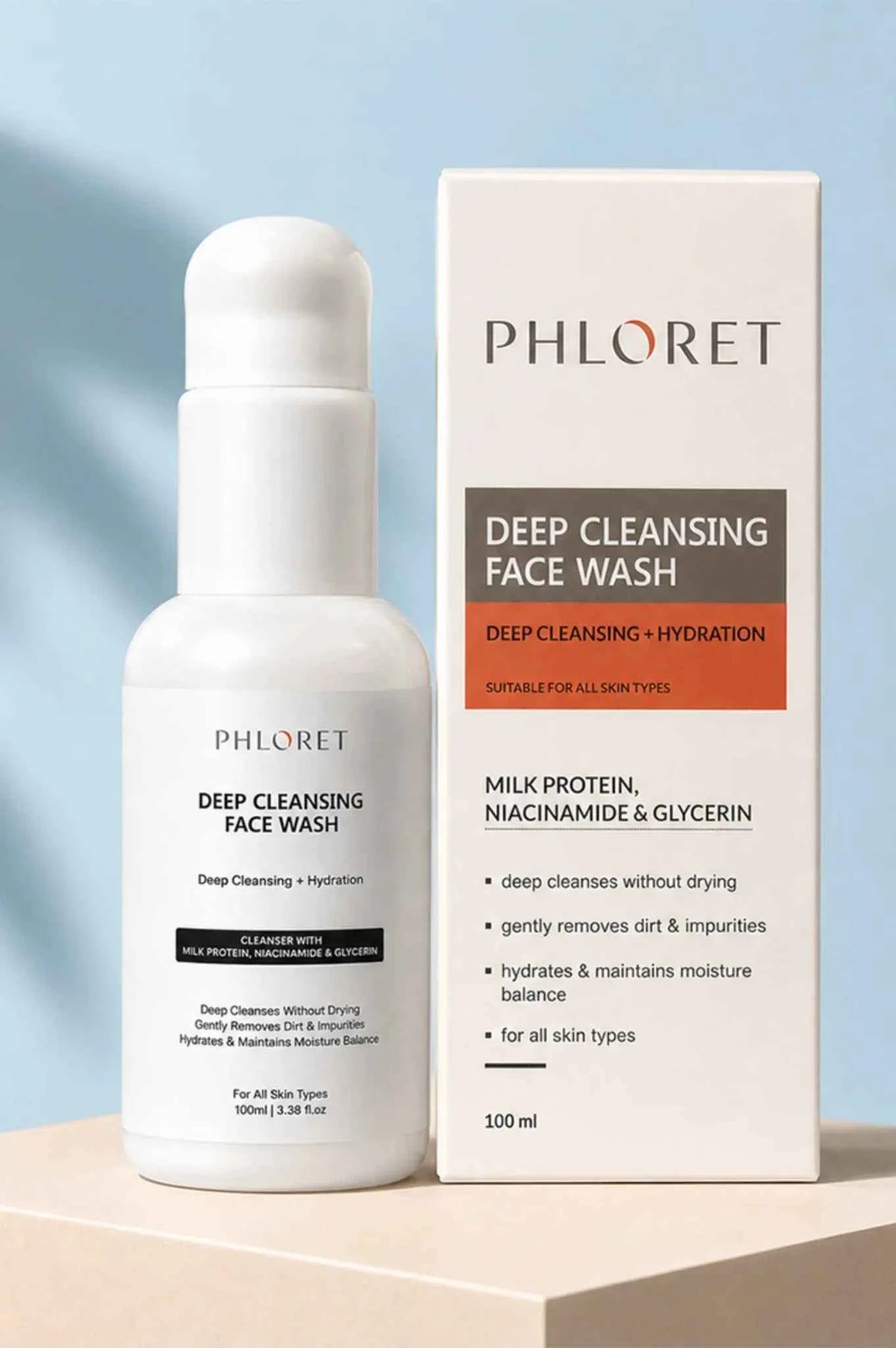 Phloret | Hyaluronic Acid Cream Face Wash for Dry, Sensitive Skin